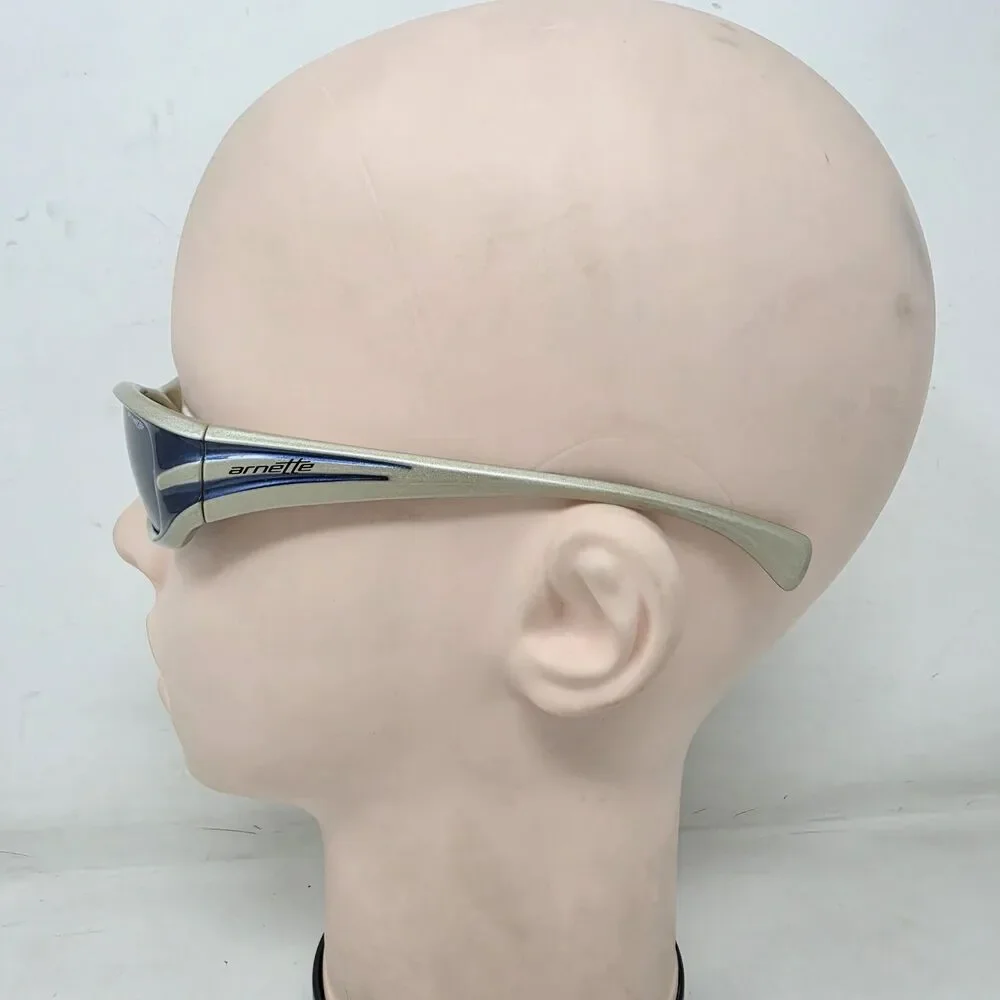 Vintage Arnette Stance Ivory Sunglasses W/ Blue Lenses 4020-234/53 Made In Italy